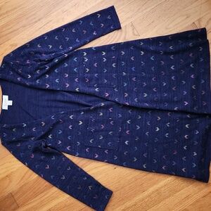 LuLaRoe Purple Rainbow Chevron Long Cardigan